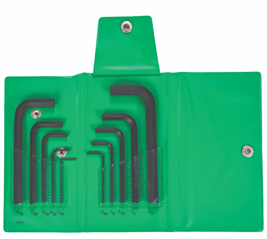 Bondhus 10 Pce Imperial Short Hex Key L Wrench Wallet Set Bd00008 1