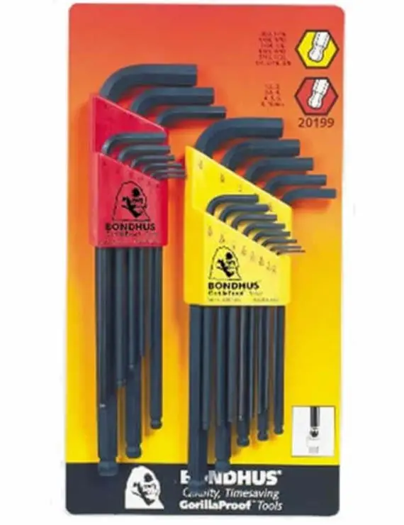 Bondhus Hex Key 22 Piece Pack - 10937 & 10999 Metric & Imperial Bd20199 1