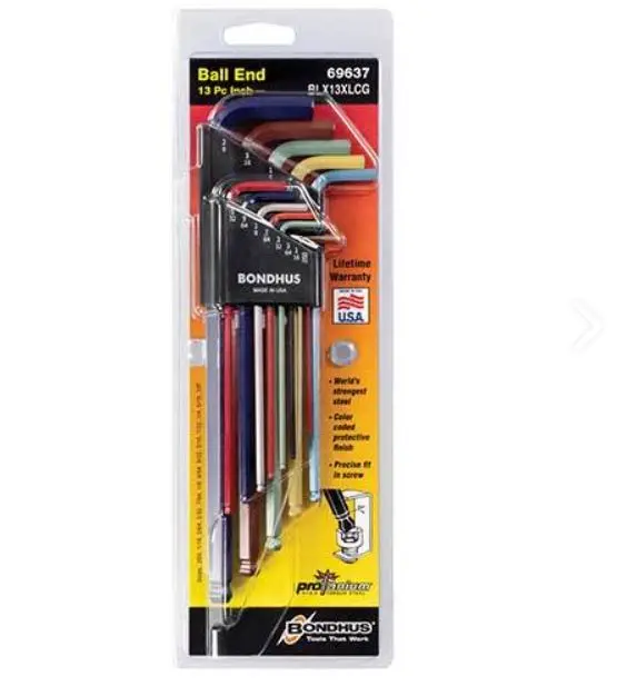 Bondhus Ball End L-Wrench Colour Guard Imperial Set 13 Pieces Bd69637 1