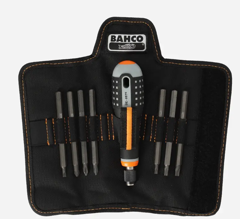 Bahco Ergo Bit Holder Screwdrivers With Quick Release Bit Holder And Interchangeable Blades Set 8 Pcs Be-8574 1