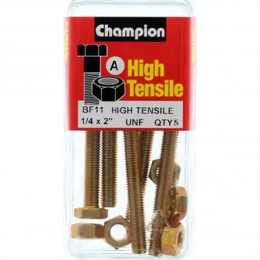 Champion Fully Threaded Set Screws And Nuts 2” X ¼ Bf11 1