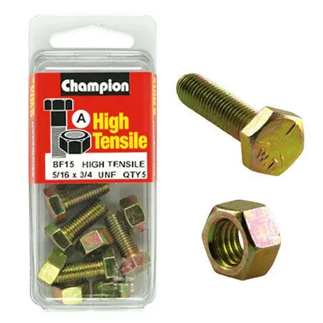 Champion Fully Threaded Set Screws And Nuts 3/4 X 5/16 Bf15 1