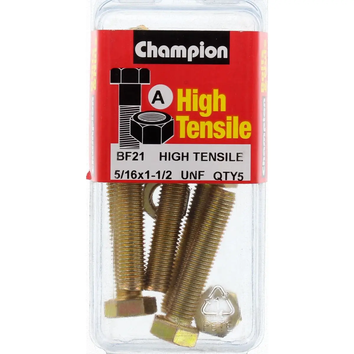 Champion Fully Threaded Set Screws And Nuts 1-1/2 X 5/16 Bf21 1