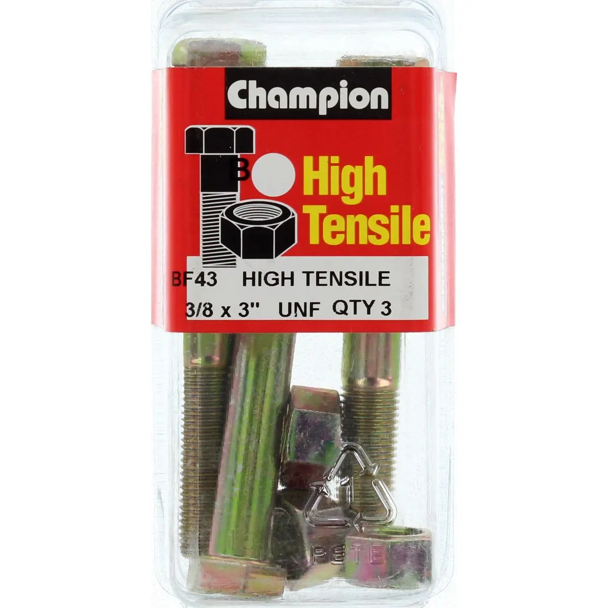 Champion Bolt And Nuts 3” X 3/8  Bf43 1