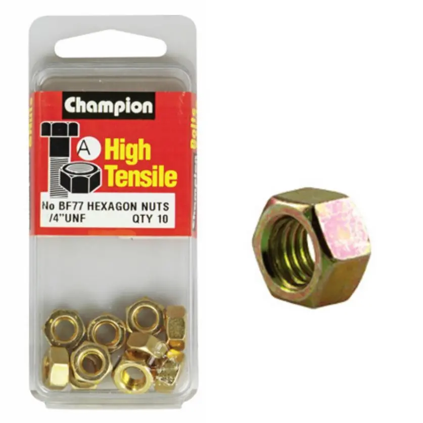 Champion Hexagon Nuts Unf 1/4 “-Bf77 1