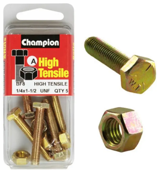 Champion Fully Threaded Set Screws And Nuts 1-1/2 X ¼ Bf8 1