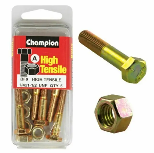 Champion Fully Threaded Set Screws And Nuts 1-1/2 X 1/4  Bf9 1