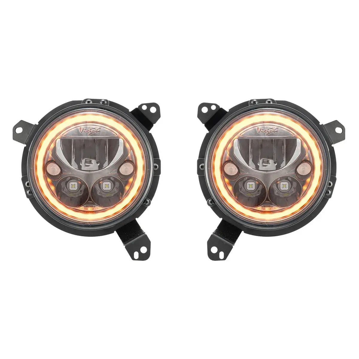 Vision X 7" Vx Headlights Blk Chrome Amber For 18-24 Jeep Wrangler Jl Gladiator 1