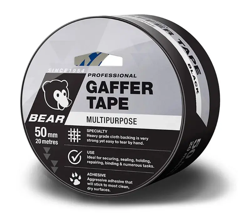 Bear Black Multi-Purpose Gaffer Tape 50Mmx20m 66623336624 1