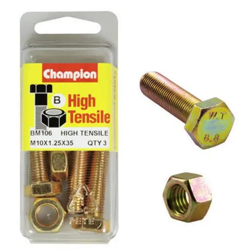 Champion Fully Threaded Set Screws And Nuts 10 X 35X 1.25 Mm- Bm106 1