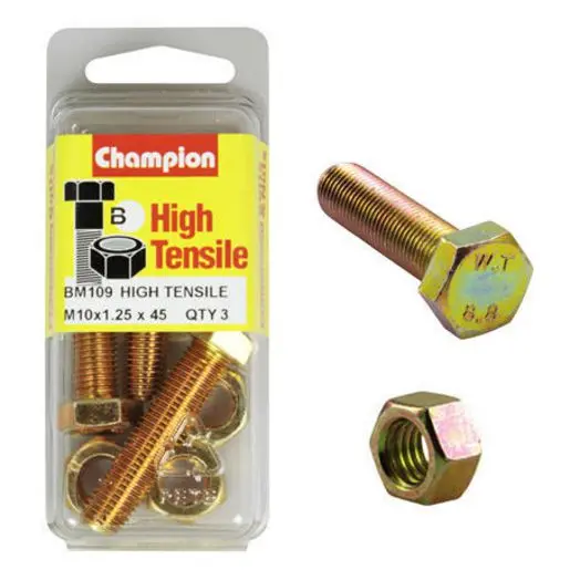 Champion Fully Threaded Set Screws And Nuts 10 X 45X 1.25 Mm- Bm109 1