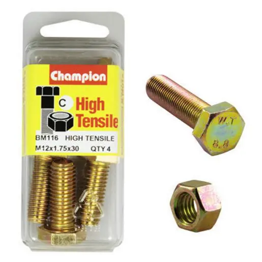 Champion Fully Threaded Set Screws And Nuts 12 X 30X 1.75 Mm- Bm116 1