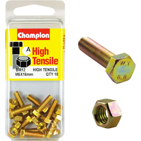 Champion Fully Threaded Set Screws & Nuts 5 X 16Mm- Bm12 1
