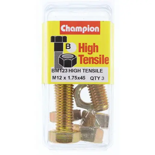 Champion Fully Threaded Set Screws And Nuts 12 X 45X 1.75 Mm- Bm123 1
