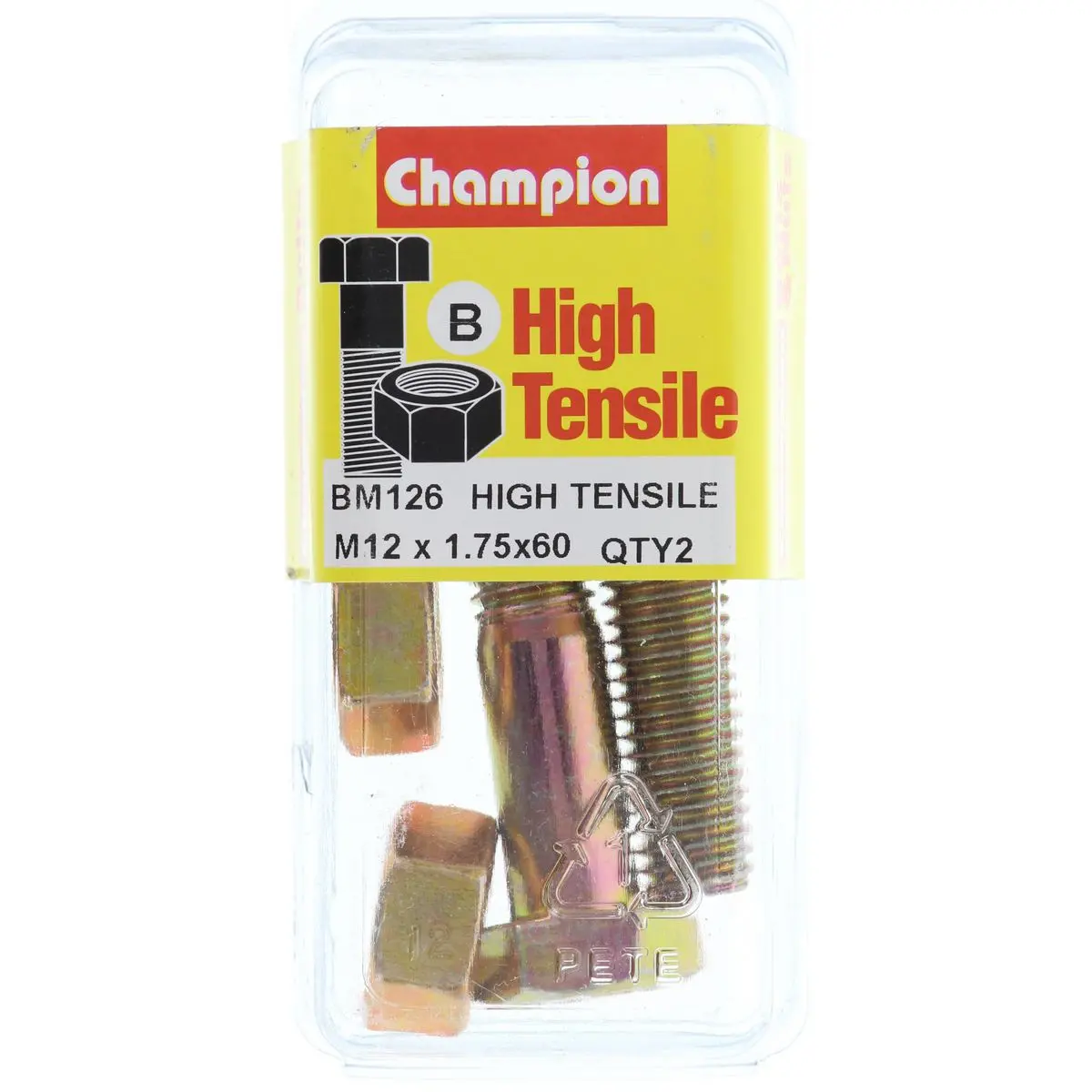 Champion Fully Threaded Set Screws And Nuts 12 X 60 X 1.75 Mm- Bm126 1