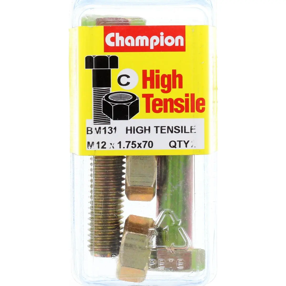 Champion Fully Threaded Set Screws And Nuts 12 X 70 X 1.75 Mm- Bm131 1