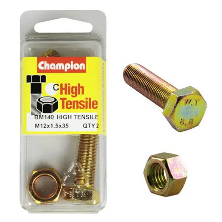 Champion Fully Threaded Set Screws And Nuts 12 X 35 X 1.5 Mm- Bm140 1