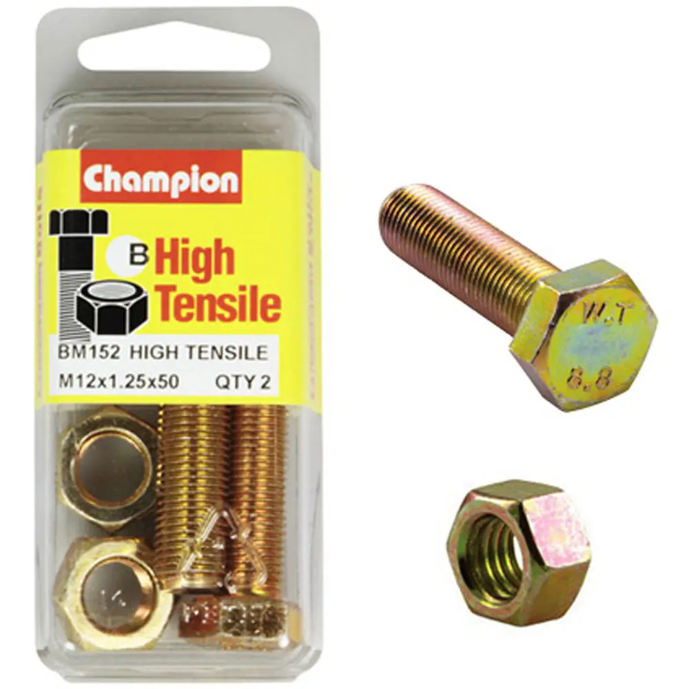 Champion Fully Threaded Set Screws And Nuts 12 X 50 X 1.25 Mm- Bm152 1