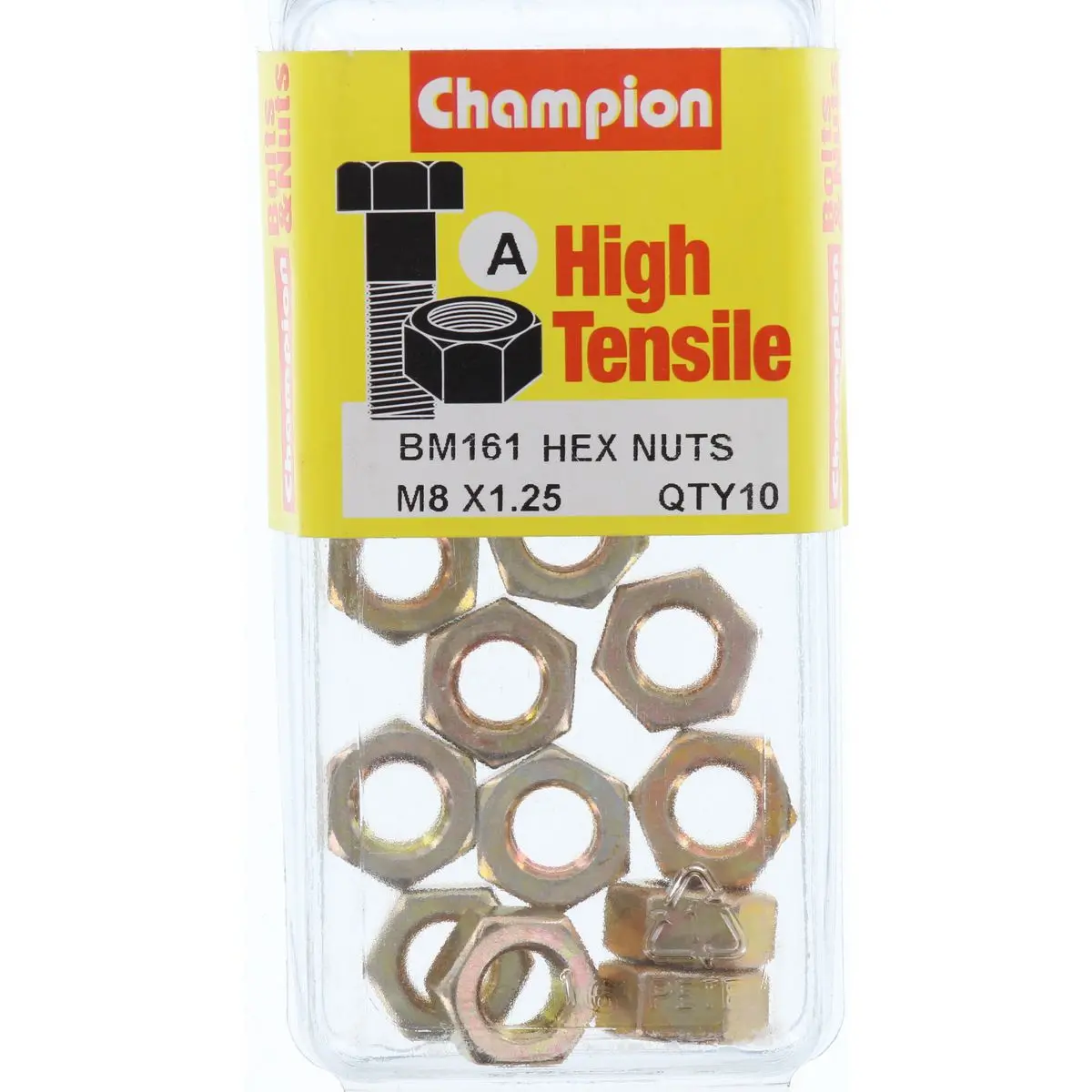 Champion Metric Hex Nuts 8 X .1.25 Mm- Bm161 1