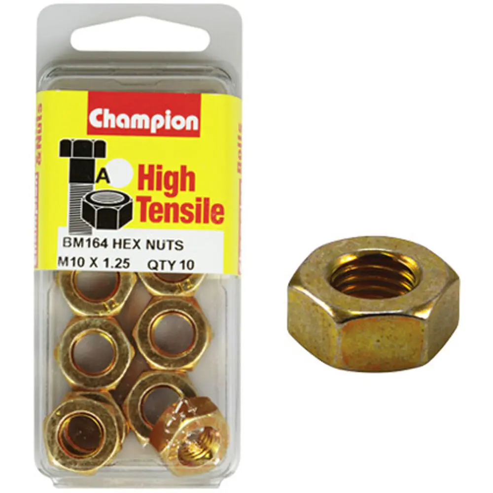 Champion Metric Hex Nuts 10 X .1.25 Mm- Bm164 1