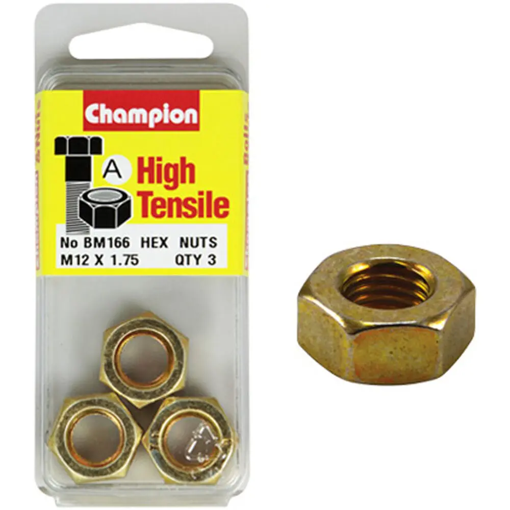 Champion Metric Hex Nuts 12 X .1.75 Mm- Bm166 1