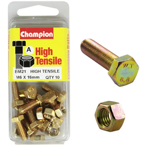 Champion Fully Threaded Set Screws And Nuts 6 X 16Mm- Bm21 1