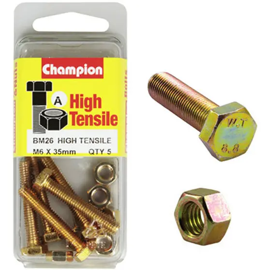 Champion Fully Threaded Set Screws And Nuts 6 X 35Mm- Bm26 1