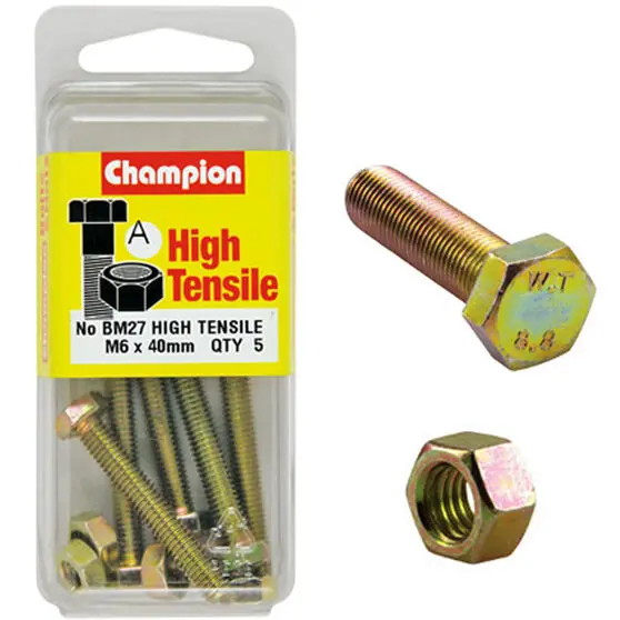 Champion Fully Threaded Set Screws And Nuts 6 X 40Mm- Bm27 1