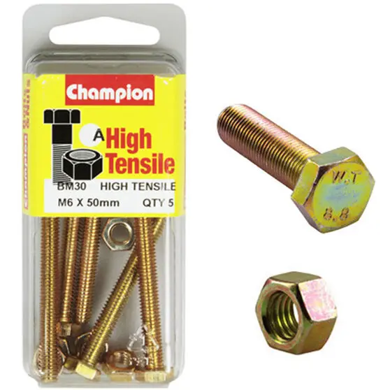 Champion Fully Threaded Set Screws And Nuts 6 X 50Mm- Bm30 1