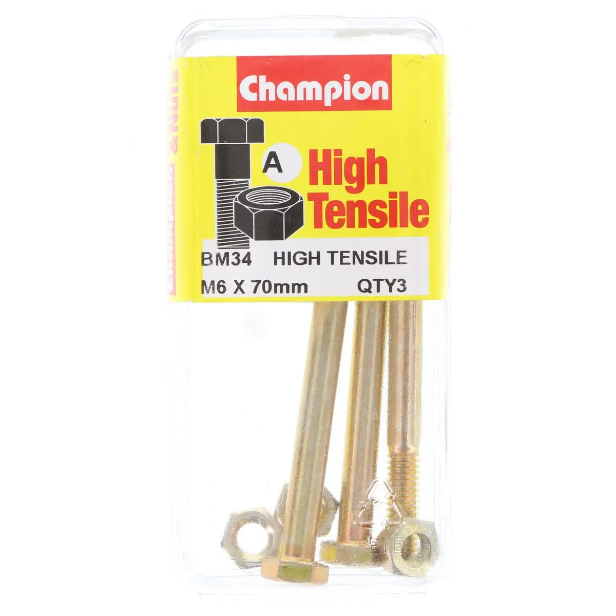 Champion Fully Threaded Set Screws And Nuts 6 X 70Mm- Bm34 1