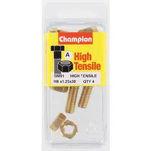 Champion Fully Threaded Set Screws And Nuts 8 X 30Mm- Bm51 1