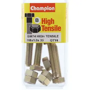 Champion Fully Threaded Set Screws And Nuts 8 X 35 X1.0 Mm- Bm74 1
