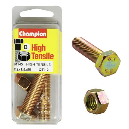 Champion Fully Threaded Set Screws And Nuts 8 X 50 X1.0 Mm- Bm77 1