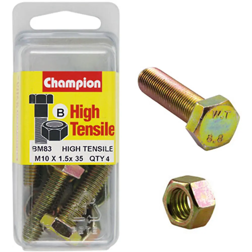 Champion Hex Set Screws And Nuts M10 X 35 Mm- Bm83 1