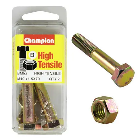 Champion Fully Threaded Set Screws And Nuts 10 X 70 Mm- Bm93 1