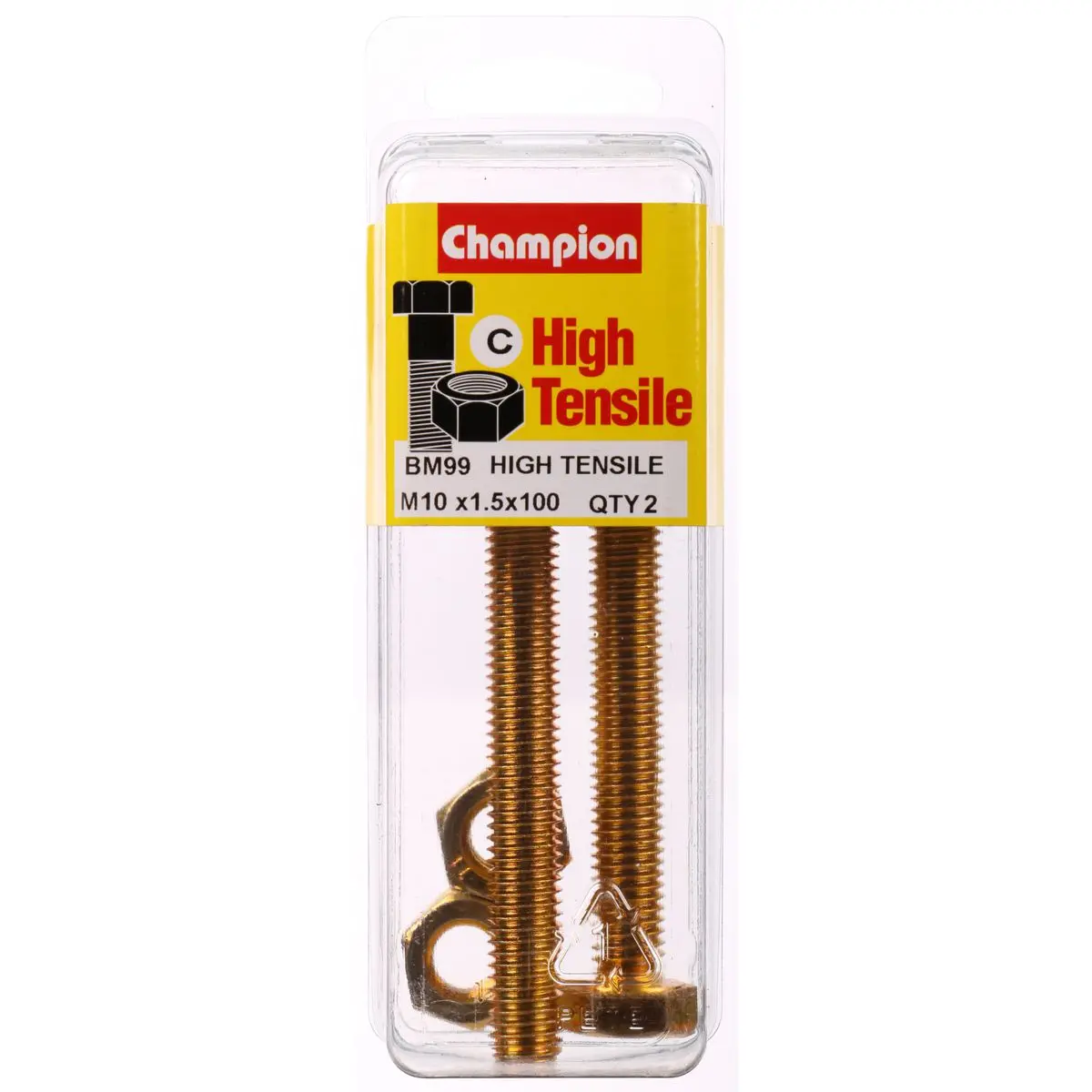 Champion Hex Set Screws And Nuts High Tensile M10 X 100 Mm Grade 8.8  Bm99 1