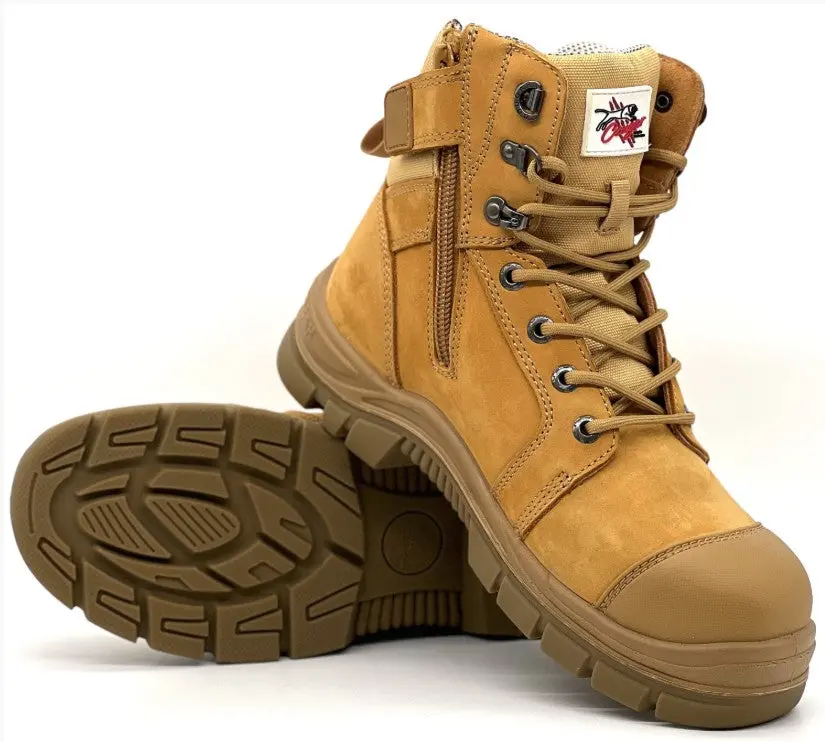 Bundaberg Zip Safety Boot 8" Side Zipper Collar Boot Sizes 6 -15 Bundaberg-9 1
