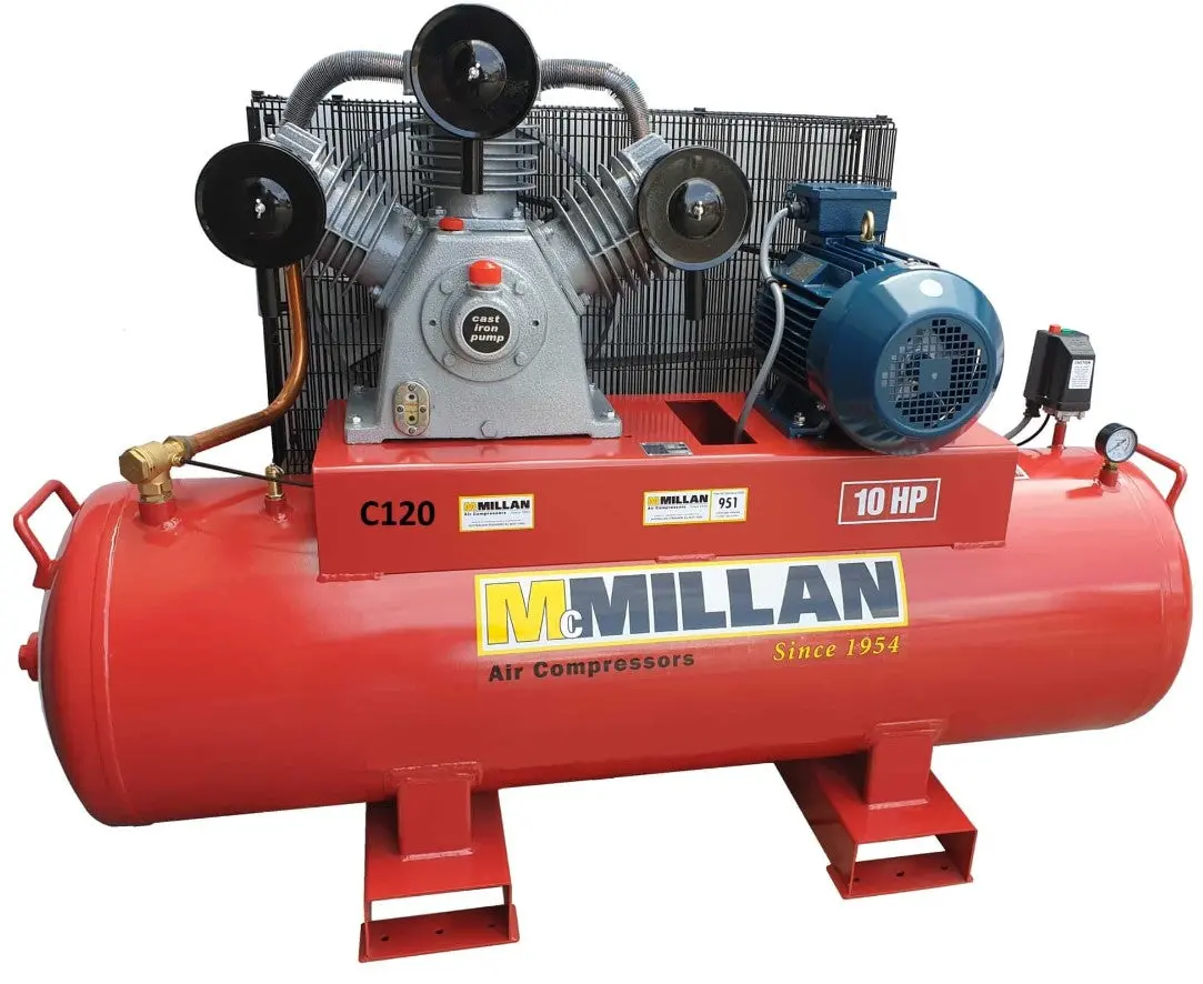 Mcmillan 10Hp Petrol Powered Air Compressor  52Cfm  415 Volt C120 1