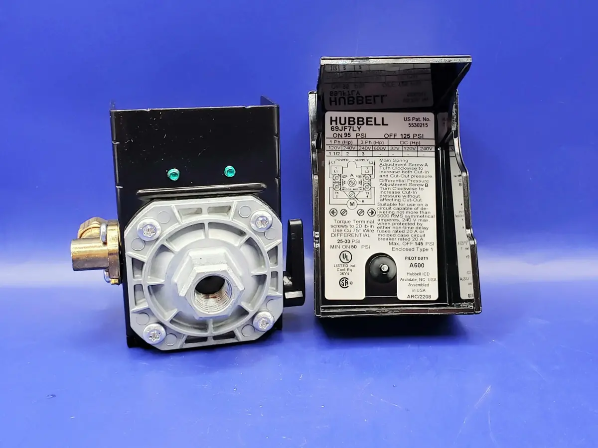 69Jf7ly: Pressure Switch W/ Unloader, Lever, 95-125Psi 1