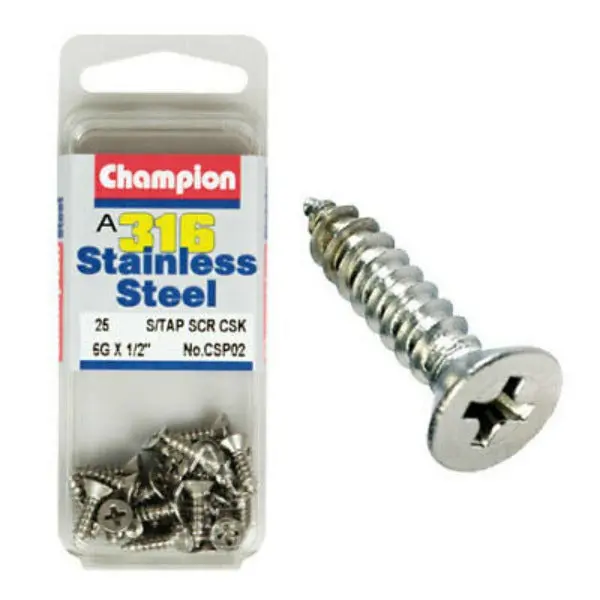 Champion Self Tapping Screws 6G X 1/2 “ Csp02 1