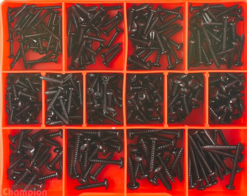 Champion Black Self-Tapping Screws Assortment Ca1200 1