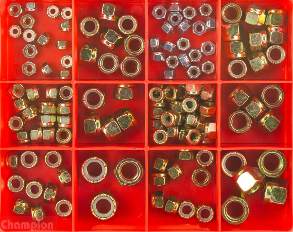 Champion Unf/Unc Nylon Self Locking Nut Assortment Ca126 1