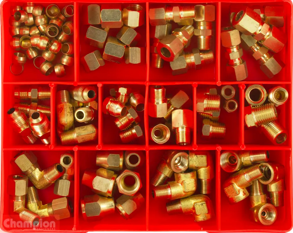 Champion Brass Fittings Fuel – Brake Line  3 Sizes 111 Pieces  Assortment Ca132 1