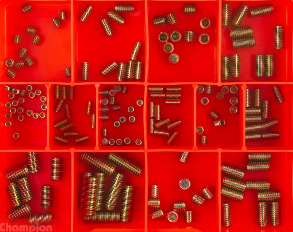 Champion Metric & Bsw Grub Screws Assortment•14 Sizes: 5Mm To 8Mm & 3/16″ To 3/8″ Ca1416 1