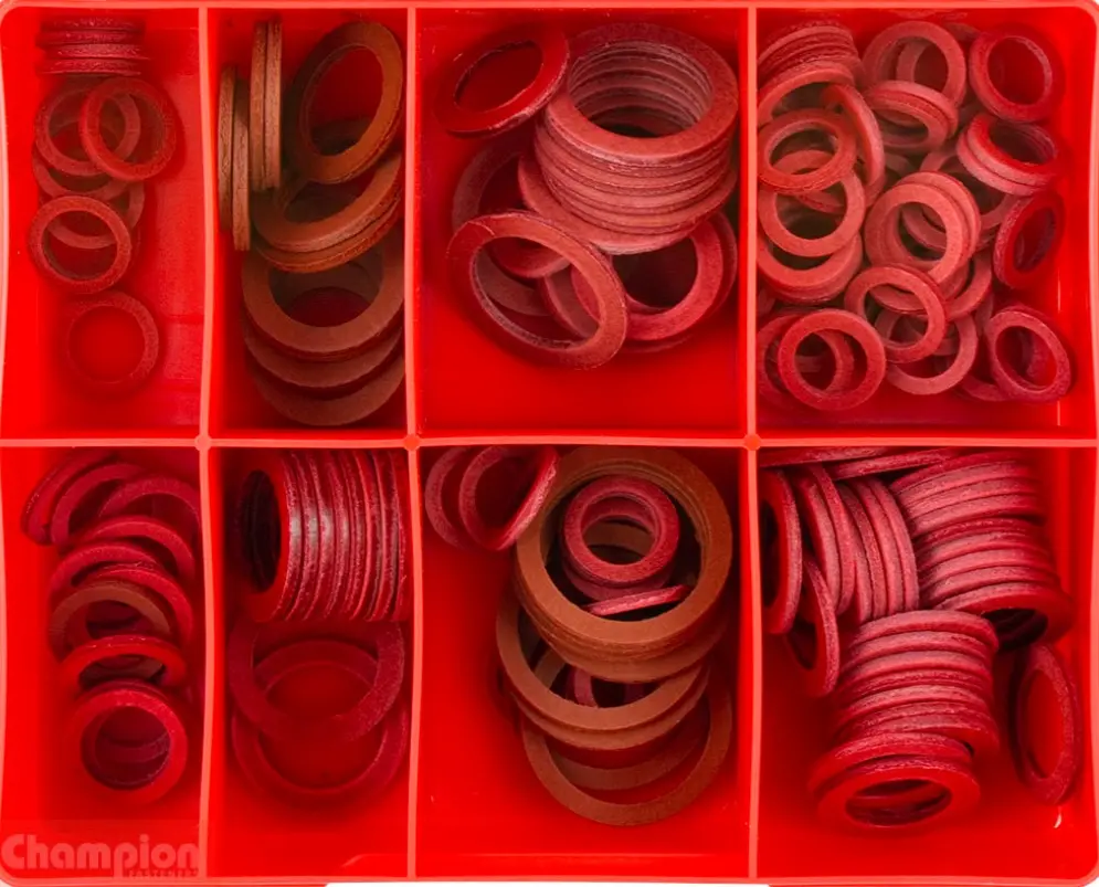 Champion 3/32 Fibre Washer Assortment 10 Sizes: 18Mm To 30Mm & 1/2″ To 1″ Id Ca150 1
