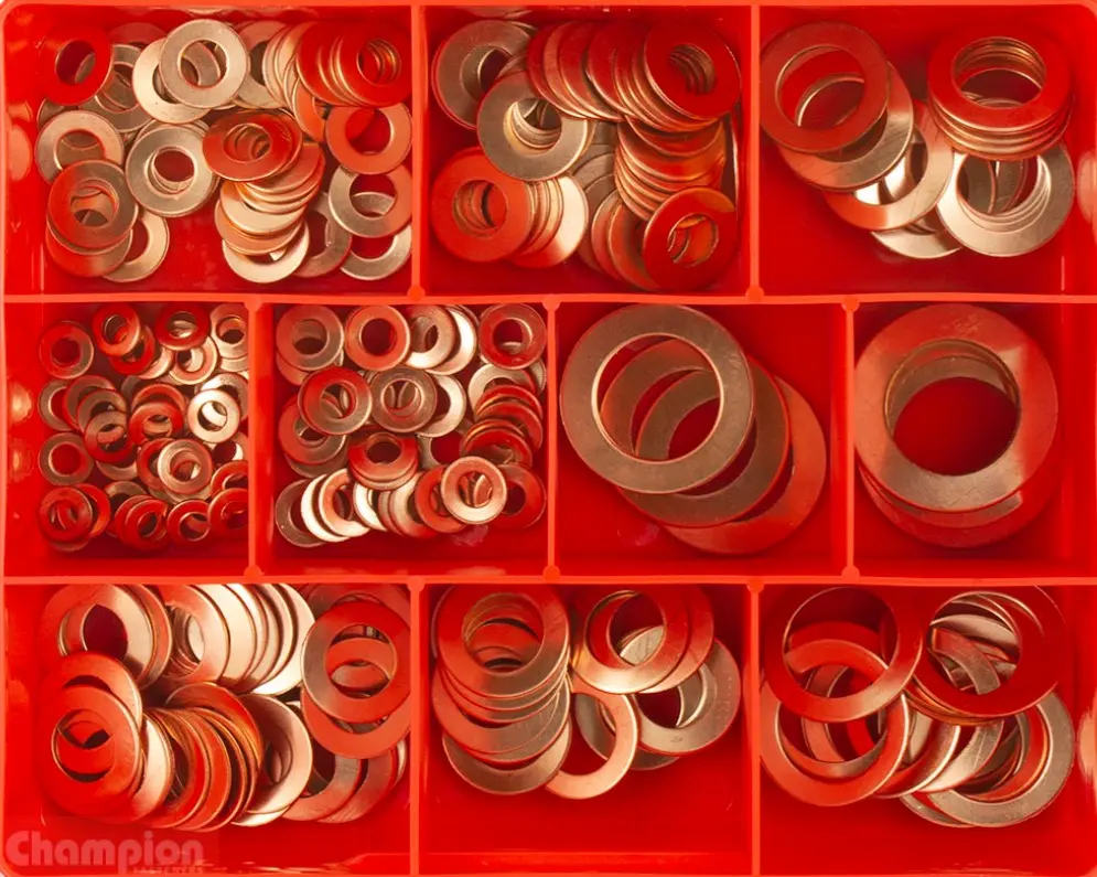 Champion Metric Copper Washers Assortment 10 Sizes: 5Mm To 24Mm Id Ca1660 1