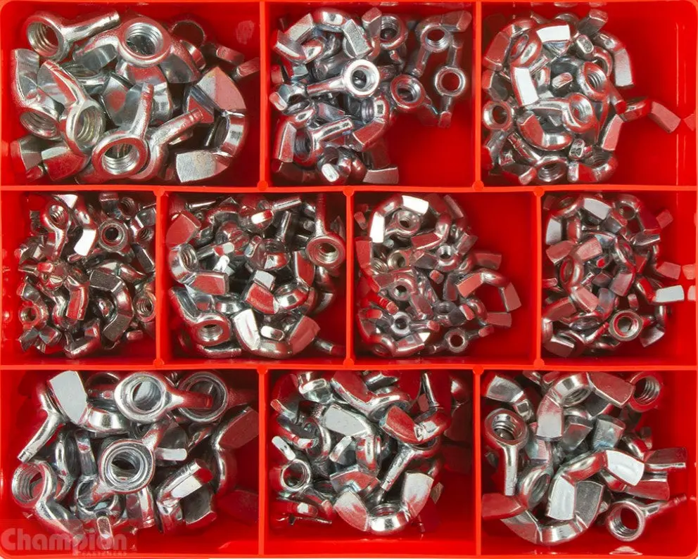 Champion Metric/Unc Steel Wing Nuts Assortment Ca1794 1