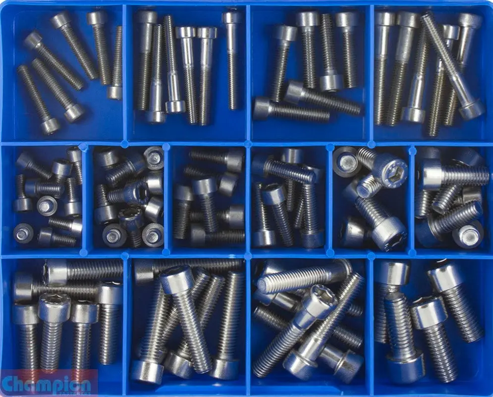 Champion S/Steel Metric Socket Head Cap Screws Assortment14 Sizes: 5Mm To 10Mm Ca1817 1