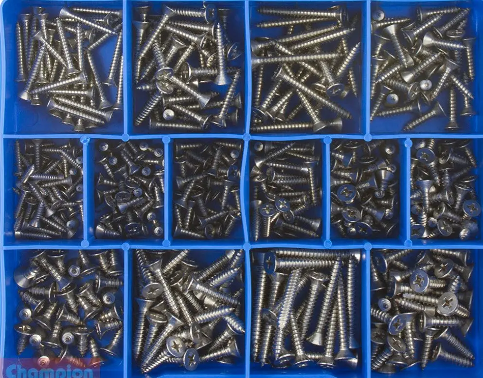 Champion S/Steel Metric Phillips Countersunk Self Tapping Screw Assortment Ca1820 1