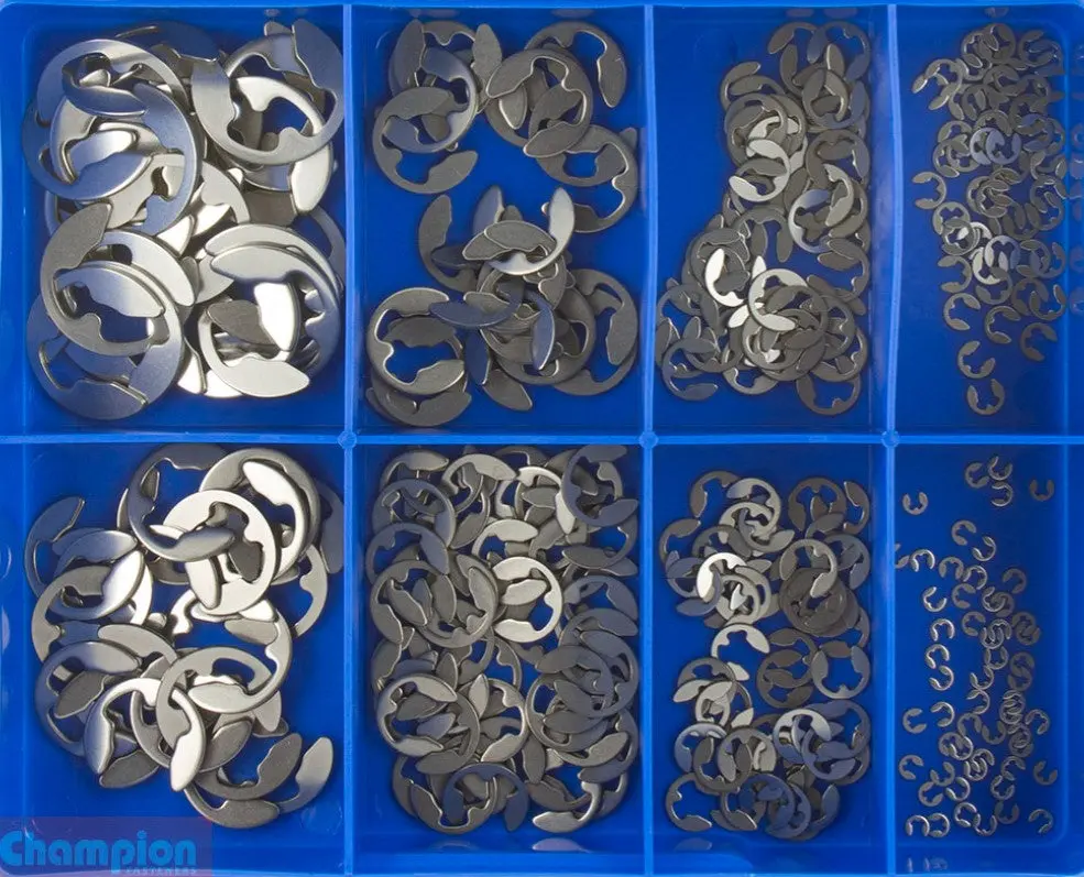 Champion S/Steel Metric E-Clip Assortment 8 Sizes: 1.9Mm To 15Mm Ca1824 1